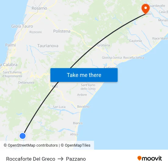 Roccaforte Del Greco to Pazzano map