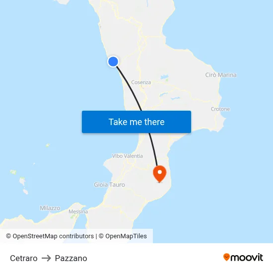 Cetraro to Pazzano map