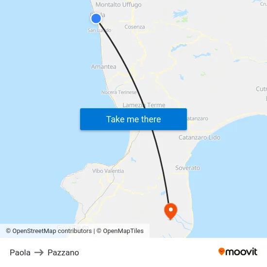 Paola to Pazzano map