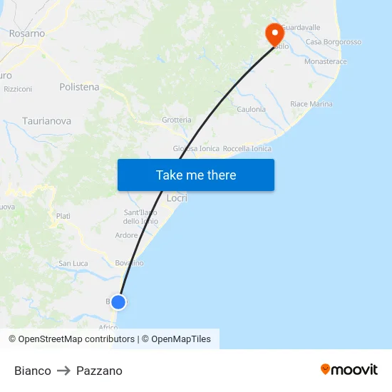 Bianco to Pazzano map