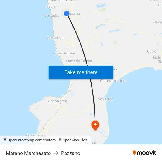 Marano Marchesato to Pazzano map