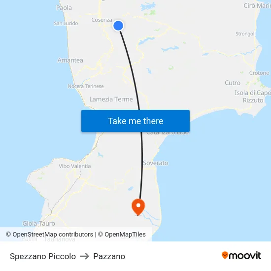 Spezzano Piccolo to Pazzano map