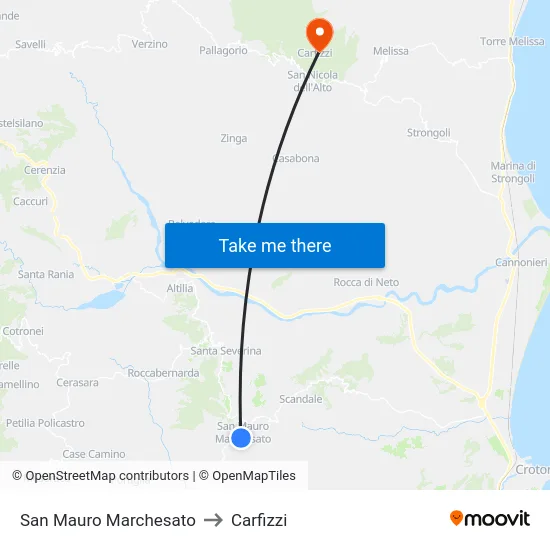 San Mauro Marchesato to Carfizzi map