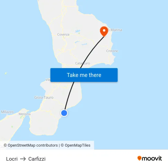Locri to Carfizzi map