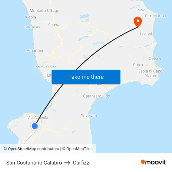San Costantino Calabro to Carfizzi map