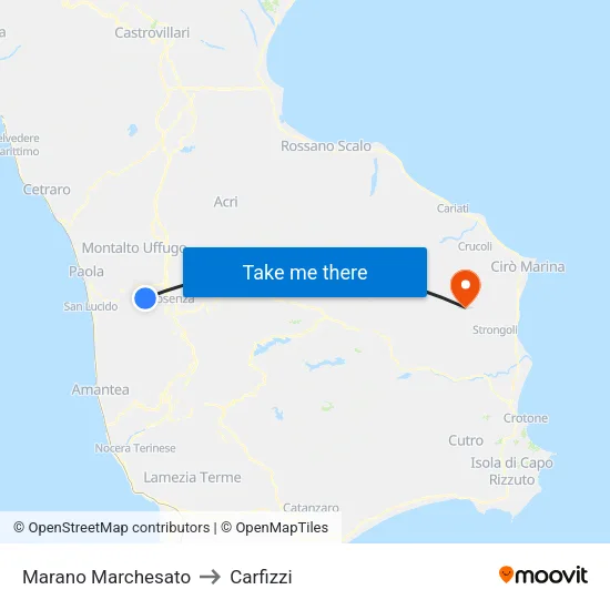 Marano Marchesato to Carfizzi map
