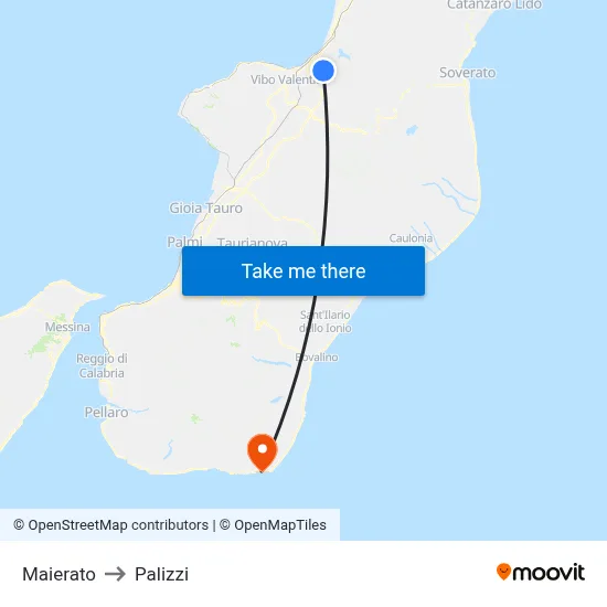 Maierato to Palizzi map