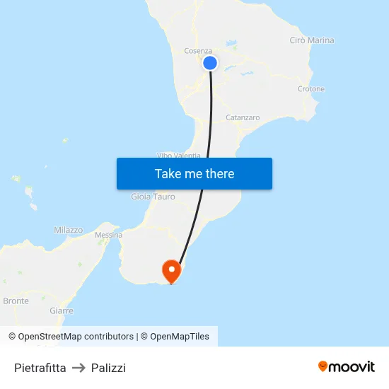 Pietrafitta to Palizzi map