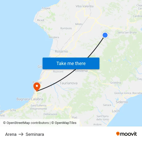 Arena to Seminara map