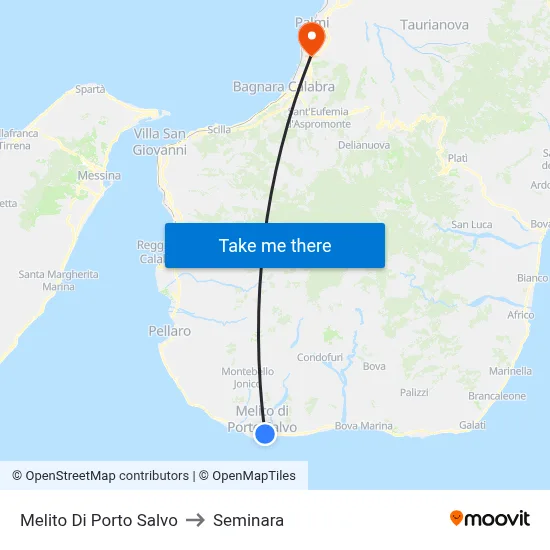 Melito Di Porto Salvo to Seminara map