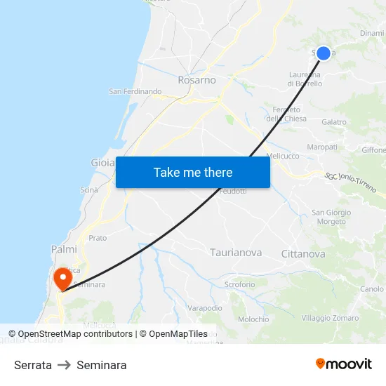 Serrata to Seminara map