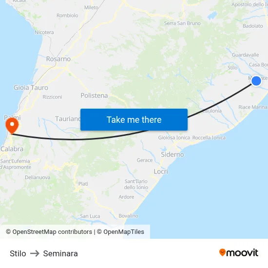 Stilo to Seminara map