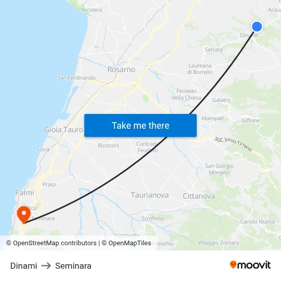 Dinami to Seminara map