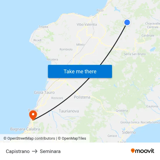 Capistrano to Seminara map