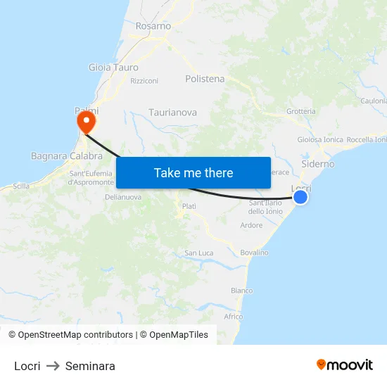 Locri to Seminara map