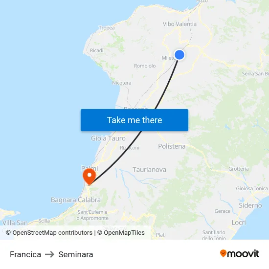 Francica to Seminara map