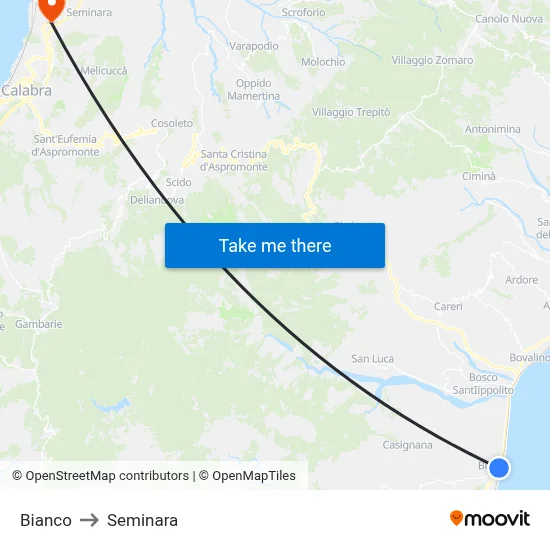 Bianco to Seminara map