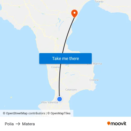 Polia to Matera map