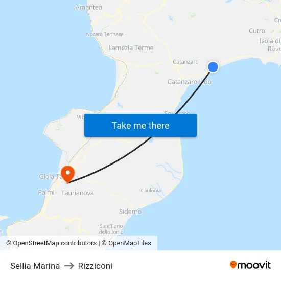 Sellia Marina to Rizziconi map