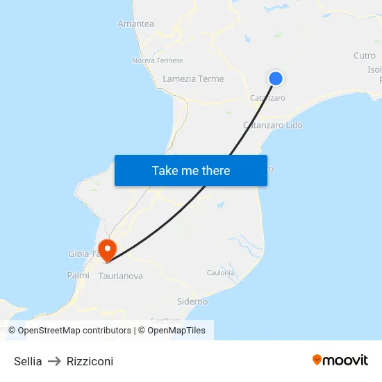 Sellia to Rizziconi map