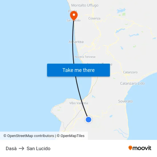 Dasà to San Lucido map