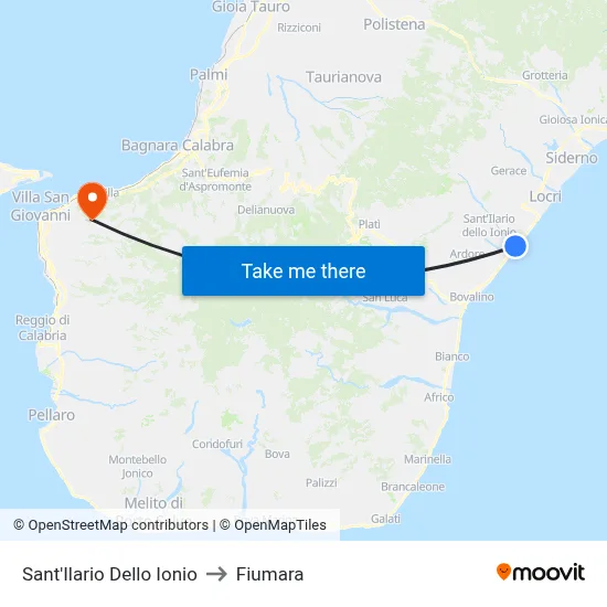 Sant'Ilario Dello Ionio to Fiumara map