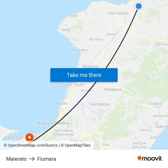 Maierato to Fiumara map