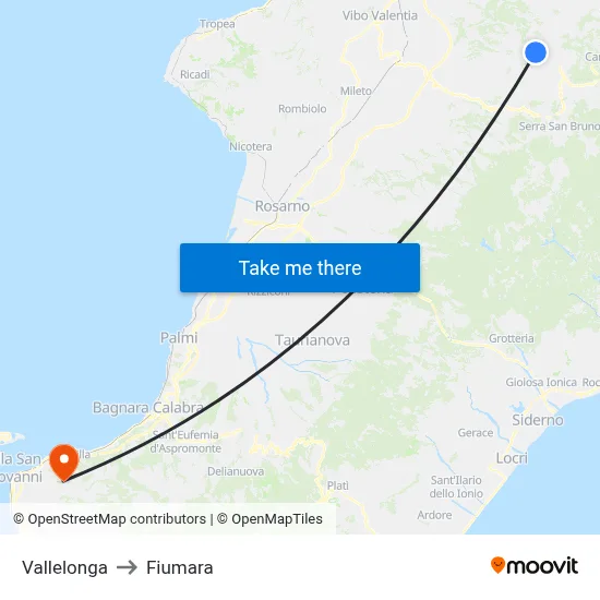Vallelonga to Fiumara map