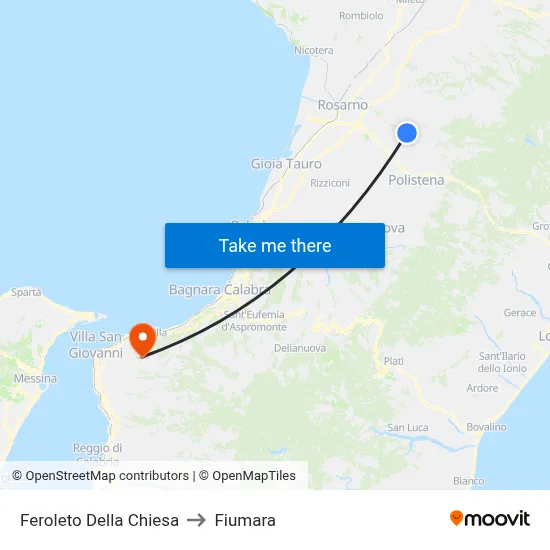 Feroleto Della Chiesa to Fiumara map