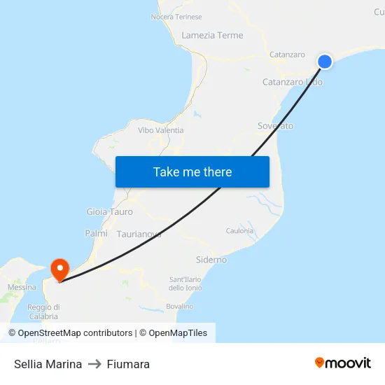 Sellia Marina to Fiumara map