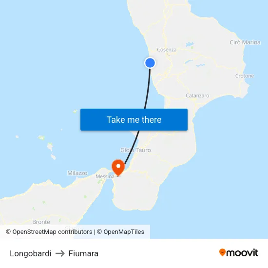 Longobardi to Fiumara map