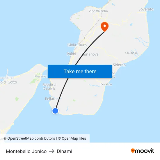 Montebello Jonico to Dinami map