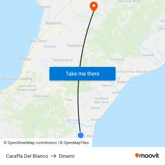 Caraffa del Bianco to Dinami map