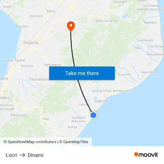 Locri to Dinami map