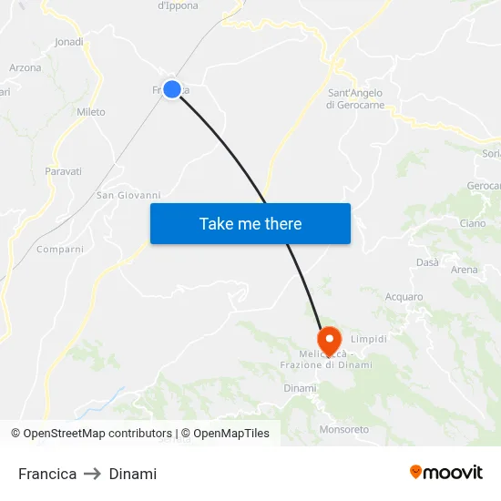 Francica to Dinami map