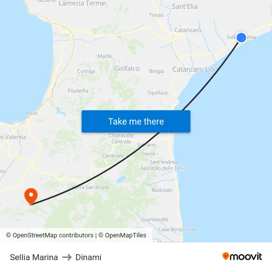 Sellia Marina to Dinami map