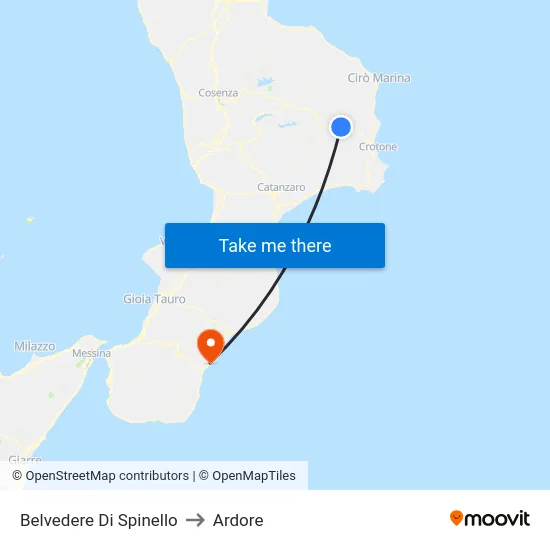 Belvedere di Spinello to Ardore map