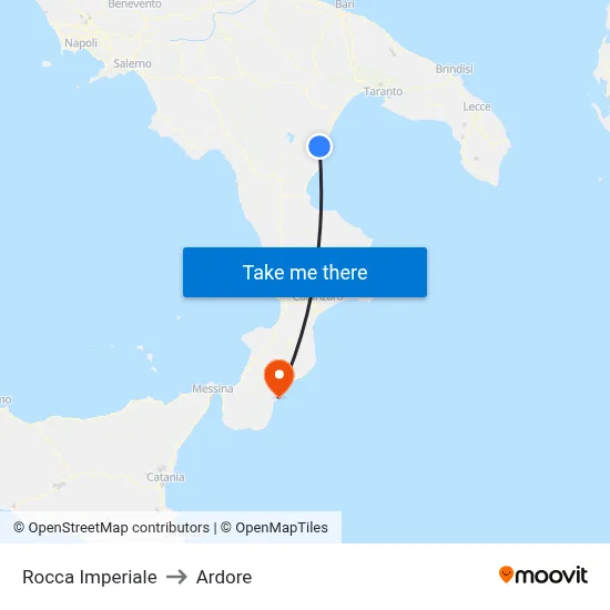 Rocca Imperiale to Ardore map