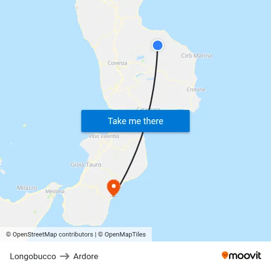 Longobucco to Ardore map