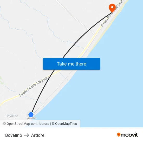 Bovalino to Ardore map
