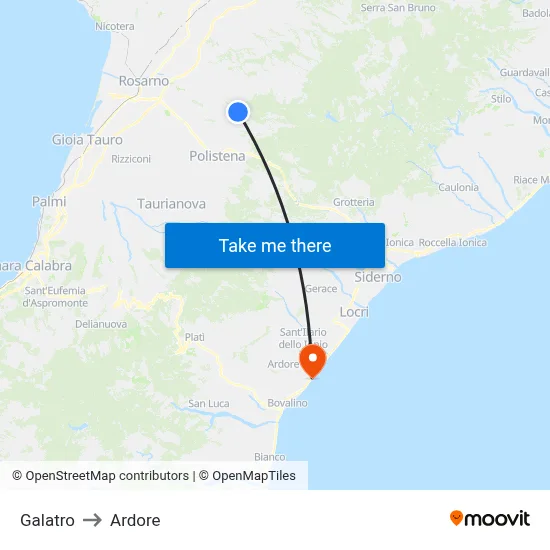 Galatro to Ardore map