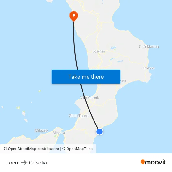 Locri to Grisolia map