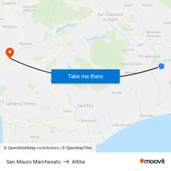 San Mauro Marchesato to Altilia map