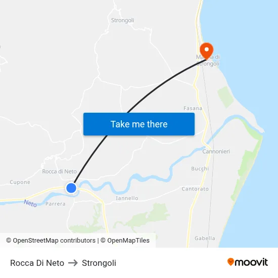 Rocca Di Neto to Strongoli map