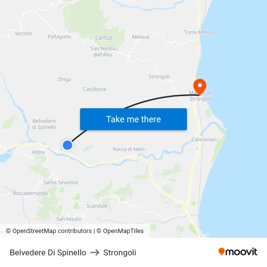 Belvedere Di Spinello to Strongoli map