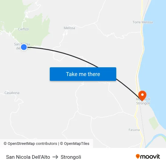 San Nicola dell'Alto to Strongoli map