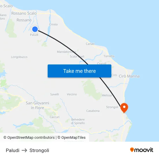 Paludi to Strongoli map