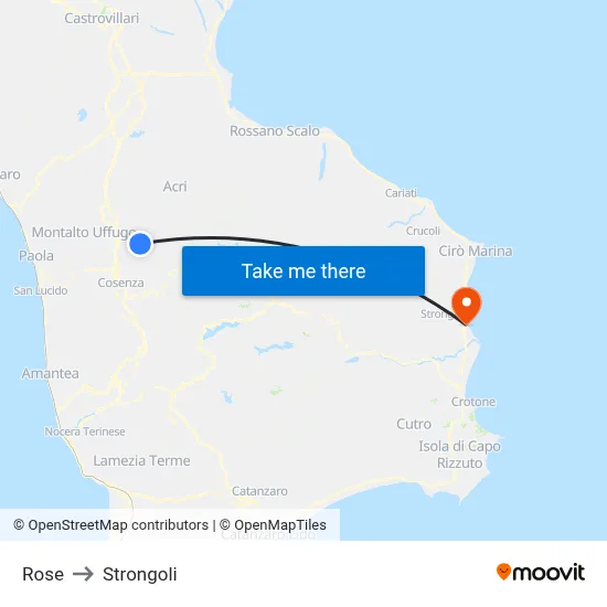 Rose to Strongoli map