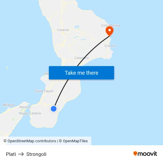 Platì to Strongoli map