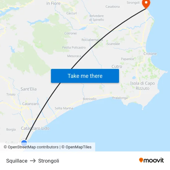 Squillace to Strongoli map